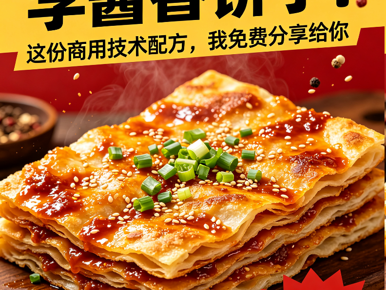 别再花几千块去学酱香饼了！这套商用技术配方，我免费分享给你