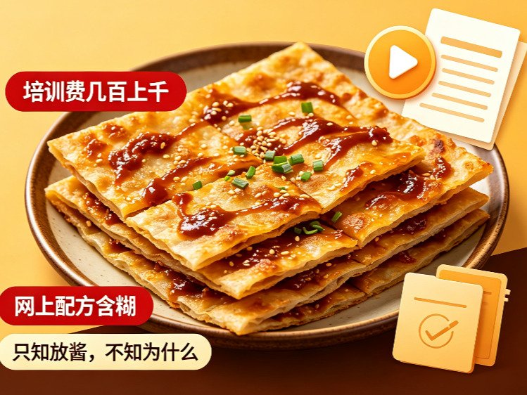 想摆摊开店却不知道做什么？这套商用酱香饼配方，附视频教程和网盘下载|三二说