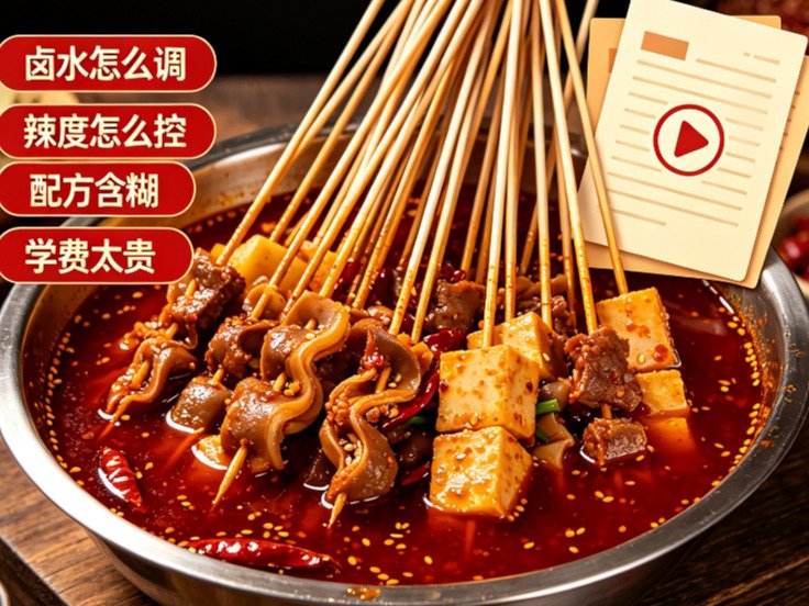  摆摊开店做什么小吃好？商用热卤串串配方免费领，附视频教程和网盘下载|三二说
